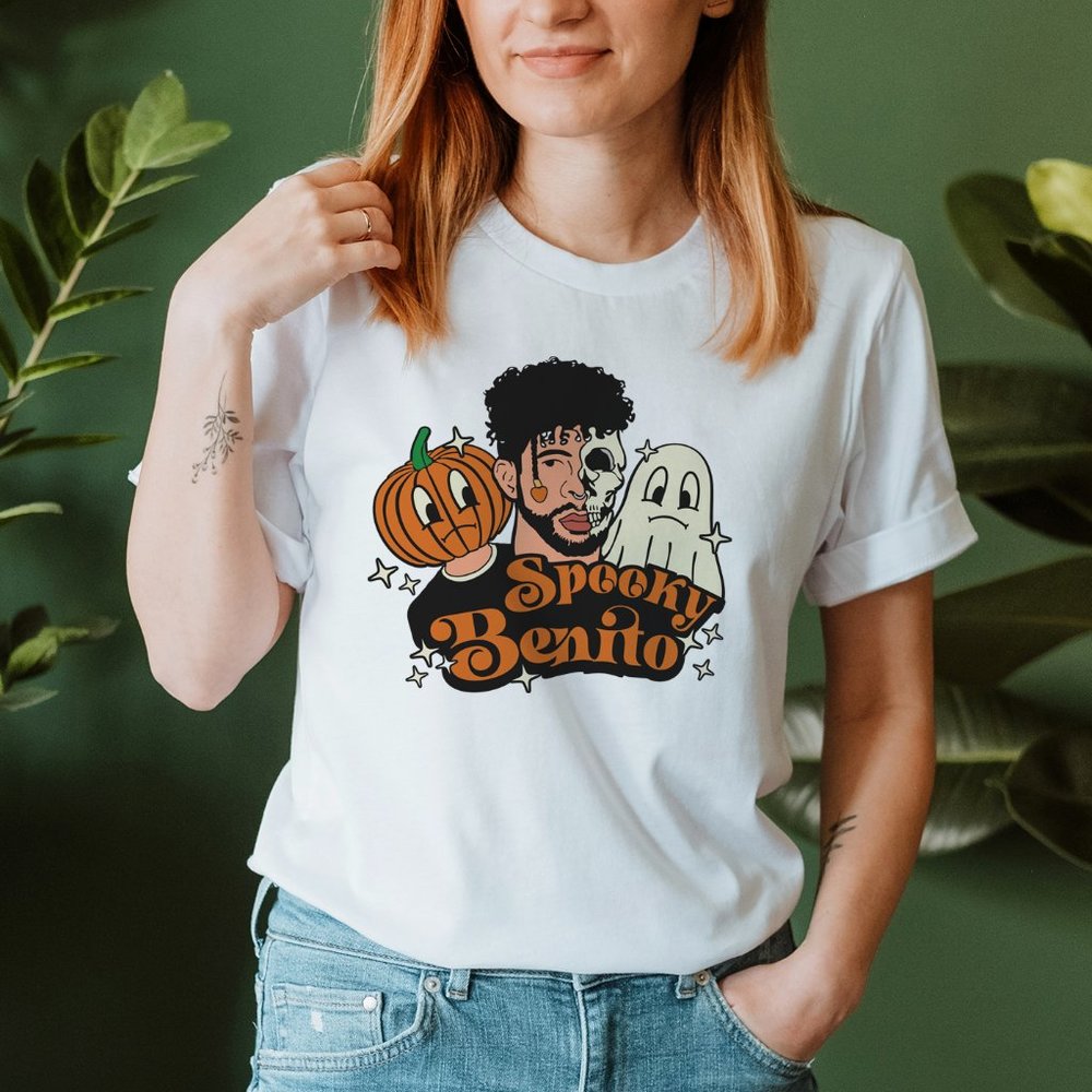 Spooky Benito Bad Bunny Halloween T shirt - Picture 2 of 4